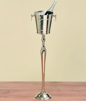 Weinkhler Sektkhler Champagner Flaschenkhler Amara H108cm Silber Aluminium Vernickelt