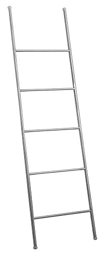 mDesign Freistehende Handtuchleiter – Edelstahl Gebürstet - 4