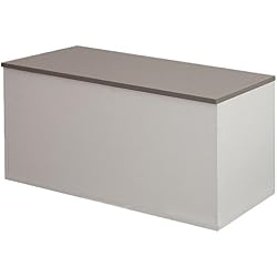 Symbiosis 4007A2191A00 Contemporain Coffre Banc à Chaussures Taupe/Blanc 89 x 39,2 x 43,2 cm