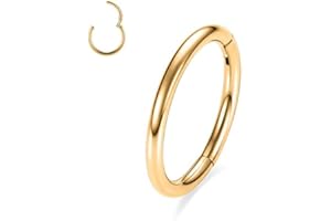 hengkaixuan 316L Surgical Steel Hinged Seamless Septum Clicker Ring 20G/18gG/16G/14G/12G/10G/8G Nose Ring Tragus Cartilage Helix Daith Tragus Earring Hoop Piercing Jewelry for Women Girls