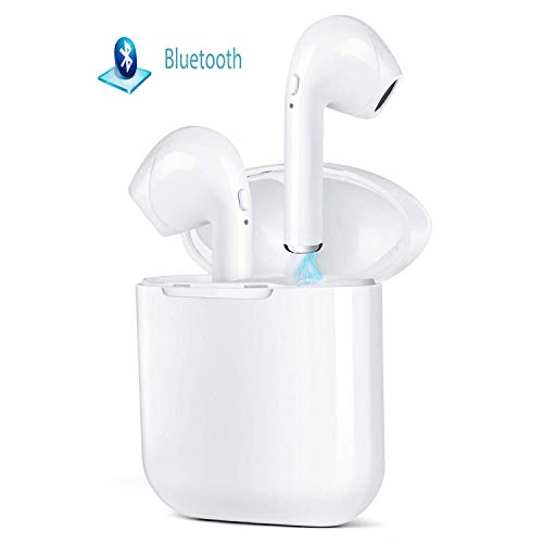 Ecouteur Bluetooth 5.0,Casque sans Fil,Double Microphone à Réduction de Bruit et étui de Chargement (écouteur Blanc Unique)