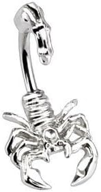 JewelTime Unusual Unique Scorpion Non-Dangle Belly Bar