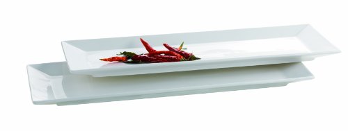 Domestic Professional 923315 Trendy Line Set d'Assiettes Rectangulaire 32 x 11 cm 2 Pièces