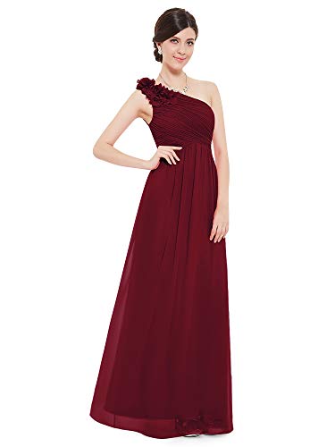 Ever-Pretty Vestido Elegante de Boda Fiesta Cóctel para Mujer Dama de Honor Vestido Largo Verano EU40 Borgoña