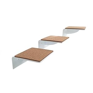 Escalera pequeño para pequeño gatos de trelixx «Mini+» de plexiglás®/ acrílico blanco, tres pequeño peldaños, 14 x 15 cm para gatos de hasta 15 kg, con almohadillas de corcho