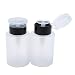 Leegoal(TM) 2 Pack Clear Refillable Liquid Push Down Alcohol Pumping Bottle Dispenser with Flip Top Cap Nail Art Acetone Polish Makeup Remover Manicure, 5.4 Oz
