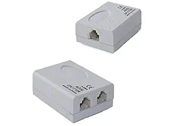 FEDUS ADSL/VDSL/APDT Splitter for Landline Telephone and Broadband Modem Box Internet Phone Filter Splitter - 6P2C RJ 11 Female Jack to 2X 6P2C Double Female Jack Adaptor Pack of 2