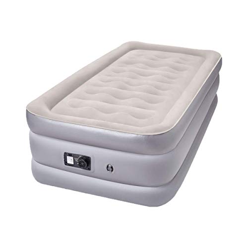 TZlong Matelas Gonflable 1 Place avec Pompe Electrique intégrée lit Pliant pour Une Utilisation intérieure en Camping de Voyage Lit superposé floqué supporte 400kg(192x95x40cm)