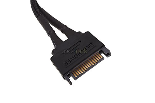 Phobya SATA Strom Y-Kabel intern auf 3Pin 5V und 12V 20cm – Schwarz - 2