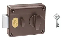 Godrej Locks Outside Opening SS and Brass 7 Lever Night Latch (Brown)