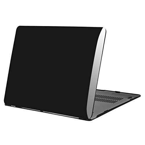 MOSISO Ultra Slim Plastik Hartschale Schutzhülle Hülle Snap Case für Neu MacBook Pro 12 Zoll mit Retina Display A1534, Jet Schwarz