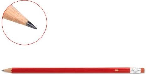 Pencil with Eraser HB Red Barrel Suitable for Kids School Home and Office [Pack 3]