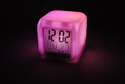 Chamäleon Wecker 7 Farben Led + Thermometer Lcd Neu #149 - 3
