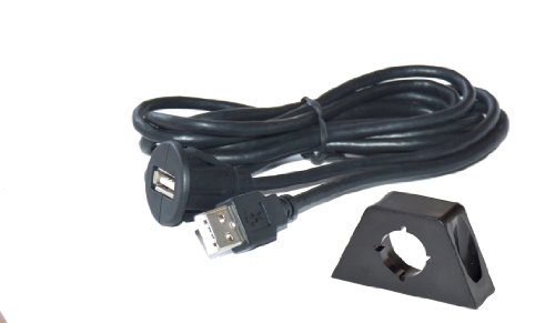 2m USB Verlängerungskabel für KFZ, PC, HTPC Einbaubuchse Kabel mit Halterung #USB-2000W# - 2