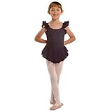 Danshuz Black Flutter Sleeve Ballet Dance Dress Little Girls 4-6