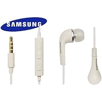 Auriculares originales Glitzy Gizmos® color blanco para Samsung® EHS64AVFWE, intrauditivos, estéreo, para manos libres, con cable plano antienredos y entrada de 3,5 mm y micrófono integrado, para Galaxy S6 Edge Plus, S5 Mini, S4 I9500, S4 Mini I9190, S3 I9300, S2 I9100, S I9000 Duos Neo, A3, A5, A7, E7, E5, Z1 Grand Core, Fame, Alpha, Prime Ace 2, 3, 4, S5830, Tab P1000, P1010, P7500, P7510, P7300, P7310, P5110, 2, 7.0, 10.1, 8.9, Note 3, N9000, N9002, N9005, S5 I9600