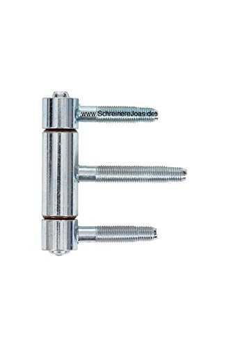 Preisvergleich Produktbild Einbohrband Haustürbänder Türbänder 20 mm 3-Teilig silber verzinkt