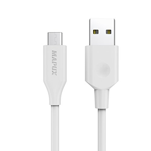 Micro USB Kabel MAPUX Ladekabel Datenkabel aus Solide Stecker (180cm) für Samsung, Huawei, LG, Sony, Motorola, HTC, Nokia, Google Nexus und andere Android Geräte(Weiß) - 2