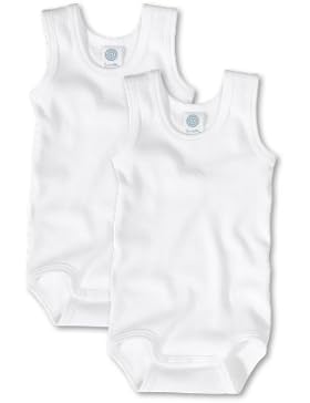 Sanetta Unisex - Baby Body 321859, 2Er Pack, Einfarbig