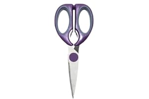 DTD QUALITY MATTERS Taylors Eyewitness Kitchen Scissors Stainless Steel Shears Set Soft Grip Hand Design Many Types of Kitchen Accessories Free Kitchen Utensils & Tools Dishwasher Safe (Dark Purple)