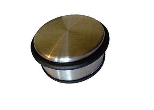 Türstopper Türpuffer Tür Stopper flach ca.10×4,5cm Halter Puffer Edelstahl Design – schwer & gummiert - 2