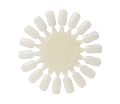 niceeshop(TM) Round Acrylic Nail Art False Tips Display for Wheel Board Polish Tool (White,Set of 10)