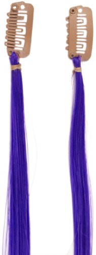 Love Hair Extensions Twin Pack Clip-In Streaks Dark Purple