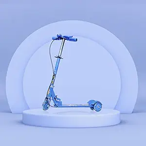 LACOSSI Kids Road Runner Scooter, Skating Ride on, Scratch Free with 4 Adjustable Level Handlebar & Foldable AD Icons