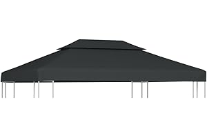 vidaXL Toldo Techo de Cenador 2 Niveles 3x3 m Gris Antracita Sombra Patio Casa