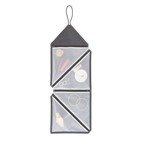 Umbra 294600-149 Tangram Reiseorganizer, Schmuckorganizer, Schmuckorganisierer, Schmuckaufhänger, Schmuck, Accessoires, Make-Up, Schminke, Zusammenklappbar, Polyester, Kohle - 2