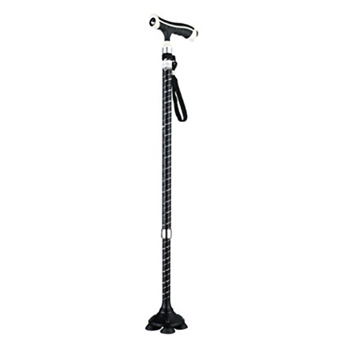 CANE-Magic Cane con apoyo en 4 puntos Altura Ajustable y Luz Led