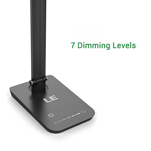 LE LED Desk Lamp, 8W Table Lamps, 7-Level Brightness Dimmable, Eye-care Touch Sensitive Control Foldable Bedroom Reading Lights