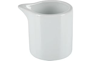Olympia Pot à lait , 57 ml/2 oz (lot de 6), porcelaine blanche, Pichets à bord droit idéaux pour le lait, la crème, les sauces, les sauces, Passent au lave vaisselle, micro-ondes, CB704