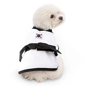 YOUTHDOG Sportwear Collection Martial Arts White Taekwondo Costume with Black Belt 1pcs (XL)