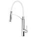 Produktbild Designer chrom weisse Küchenarmatur mit flexiblem Auslauf - 360° schwenkbarer Küchen Wasserhahn mit umstellbarer Geschirrbrause