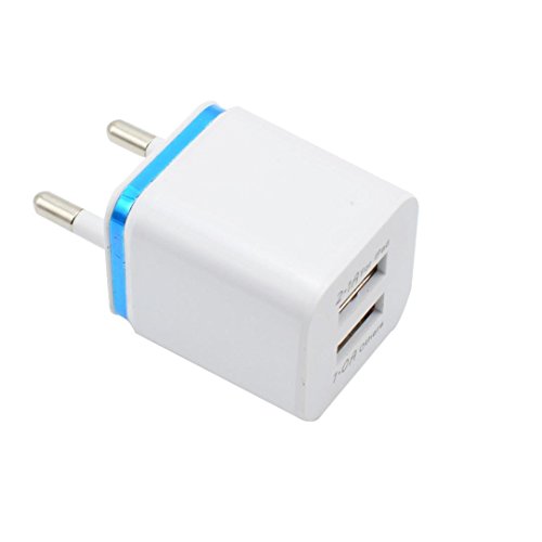 Ularma 2-Port USB Ladegerät 5V 2.1A /1 A USB Ladestecker Power Charger Adapter für Smartphone/Tablet (blau) - 3