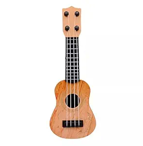 P M H 4-String Acoustic Guitar Learning Kids Toy, Kids Gitar Brown Multi Color, Full Plastic Body