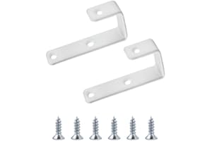 ABVSDU 2 PCS Bunk Bed Ladder Hook, 1" Kids Bunk Bed Replacement Hardware, Bunk Bed Ladder with PVC Coating, for Camper/RV Bunk Ladder Stand (White)