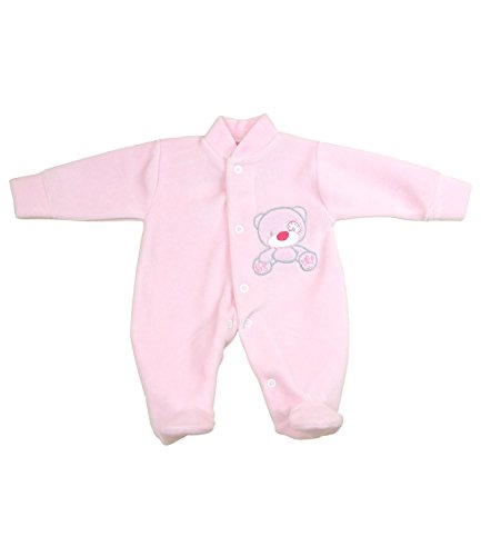 BabyPrem Premature Baby Sleepsuit Velour Clothes Teddy Bear PINK PREM 2