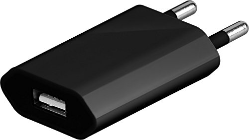 Goobay 43768 2-in-1 Micro-USB Ladeset mit Kabel 1,0 A Netzteil schwarz - 2