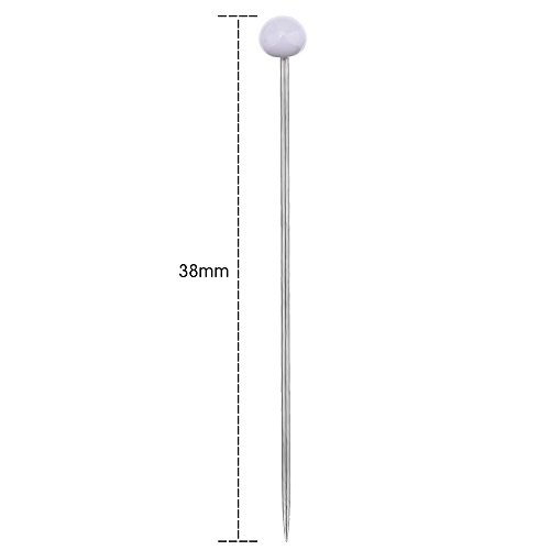 Outus Weiß Glas Kopf Nadel Boxed für Schneider, 250 Stück - 3