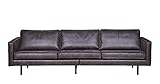  Ledersofa Rodeo 3-Sitzer Schwarz Vintage Patina Echtleder