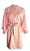 Produktbild Laisla fashion Damen Morgenmantel Langarm V Ausschnitt Bequem Weiches Pyjama Nachthemd Classic Bademantel Rosa Hot Pink Ia One Size Frauen (Color : Rose, Size : One Size)