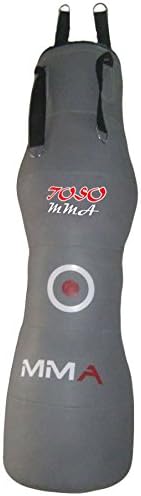 TOSO Artificial leather - Pound /Floor Striking Dummy Cylinder shaped bag - with hanging stripes TSM354A Leather - Grey 70" Up to 55kg/121 lb