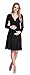Happy Mama. Women's Maternity Jersey Empire Dress Long Sleeves Baby Shower. 890p (Black, 14)