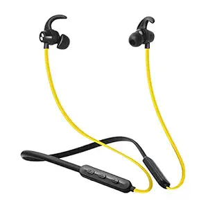 URBN Neckband in-Ear Wireless Bluetooth Earphone with HD Sound Deep Bass and in-Built Mic Headphone with Voice Assistant & Long Battery Life (Yellow) (UTD600_YW)