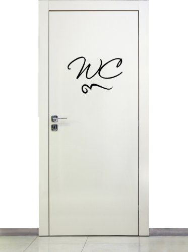 Selbstklebender Deko Türaufkleber, Beschriftung , Text ~ WC ~ Wandtattoo, 68092-20×13 cm, Wandaufkleber, Sticker Aufkleber für die Wand, Fensterbild, Tapetensticker, Türaufkleber, Tattoo aus Markenfolie – aus 32 Farben wählen - 2