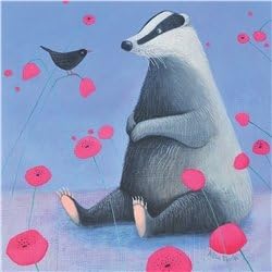 Ailsa Black Card Collection - Badger &amp; Bird 'Badger On Blue'