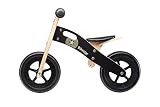 BIKESTAR® Premium Kinderlaufrad für kleine Abenteurer ab 2 Jahren ★ 10er Natur Holz Edition ★ Teuflisch Schwarzes Piraten Design - 3