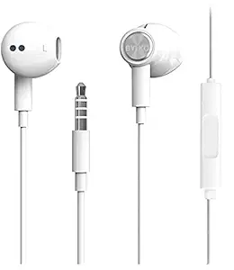 BYLKO Wired In Ear Earphone with Mic (White)
